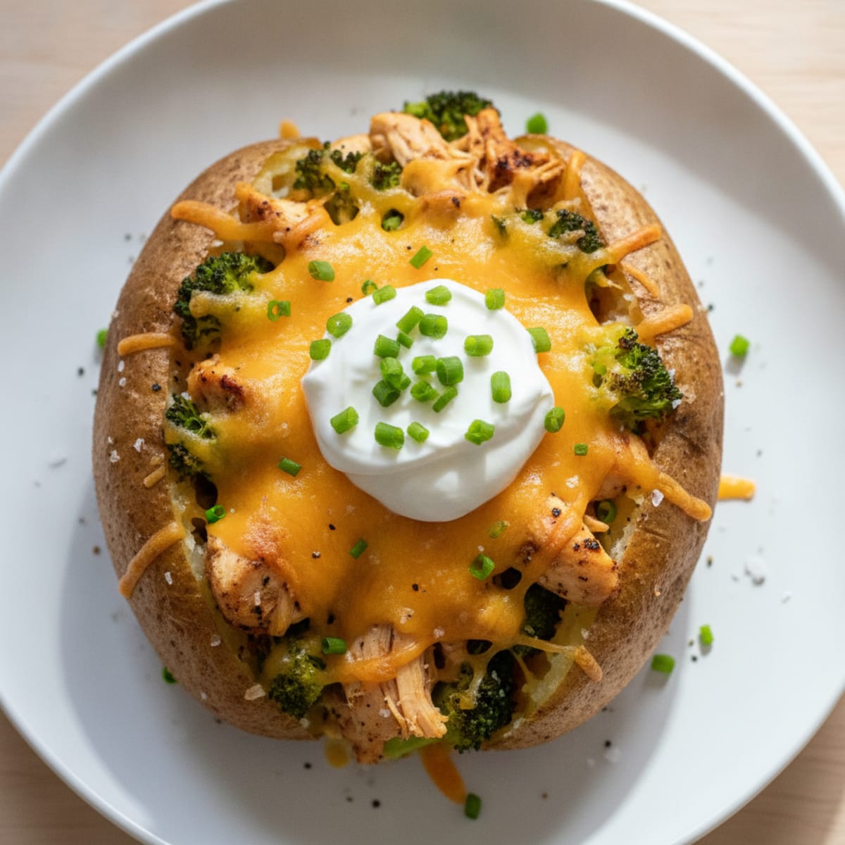 Protein-Packed Broccoli and Cheddar Loaded Potato