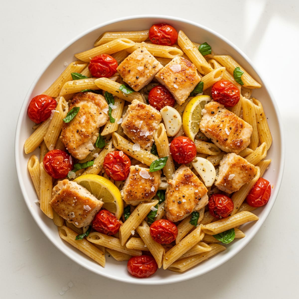Garlic Herb Pasta with Roasted Tomatoes