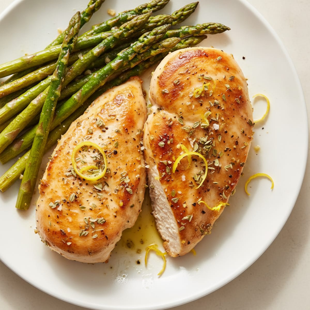 Lemon Herb Chicken with Roasted Asparagus