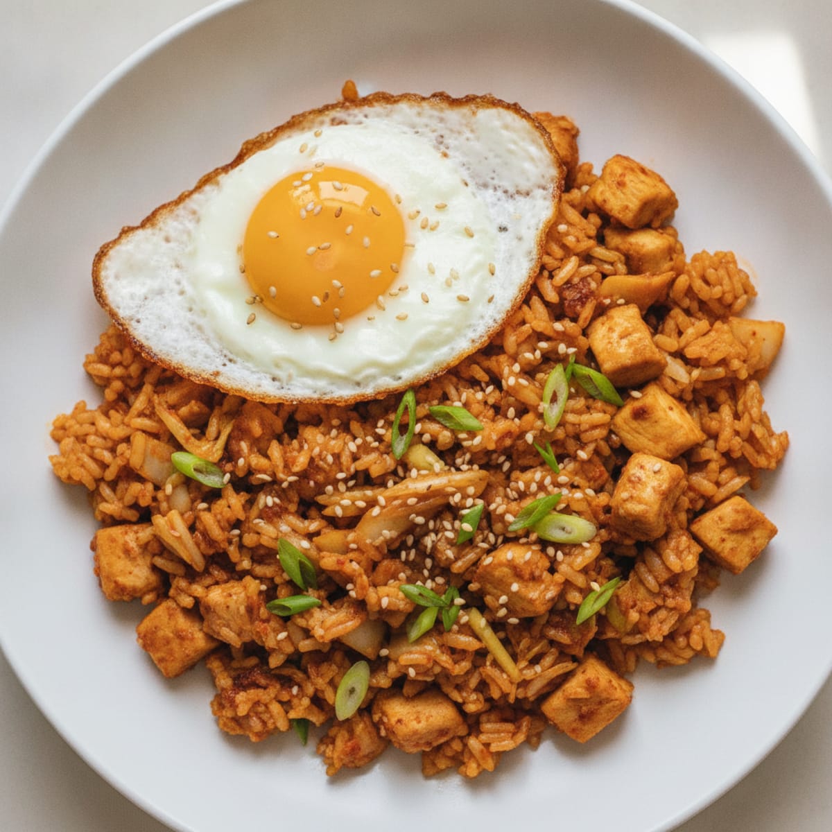 Kimchi Fried Rice with Fried Egg