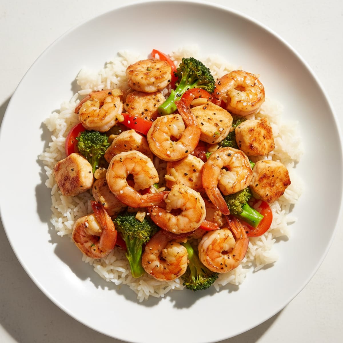 Garlic Shrimp and Chicken Stir-Fry
