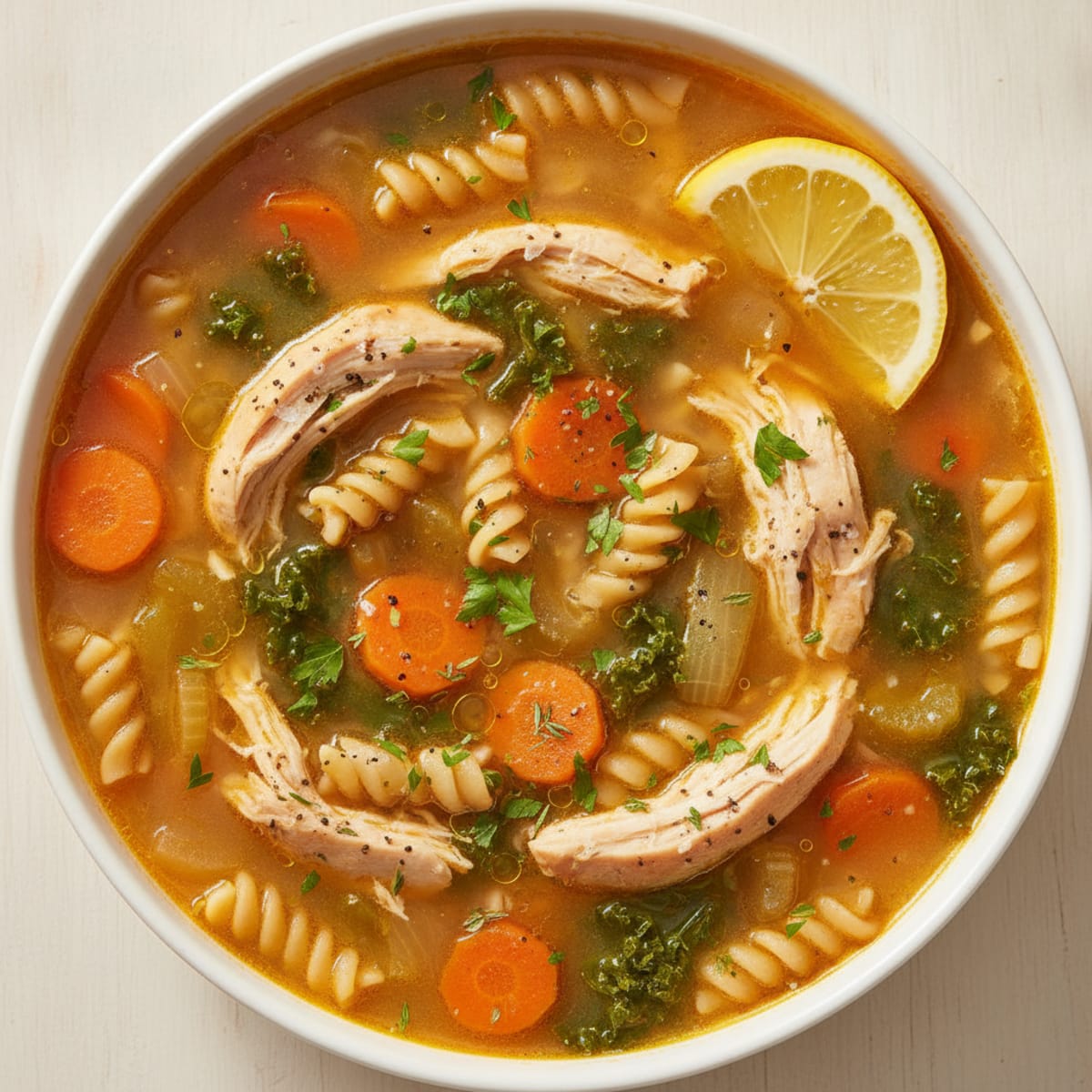 Chicken Noodle Soup with Hearty Vegetables