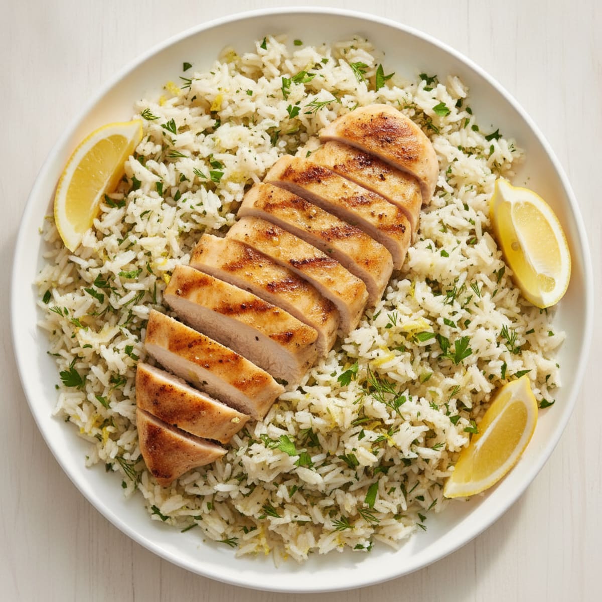 Lemon Herb Rice Pilaf with Seared Chicken