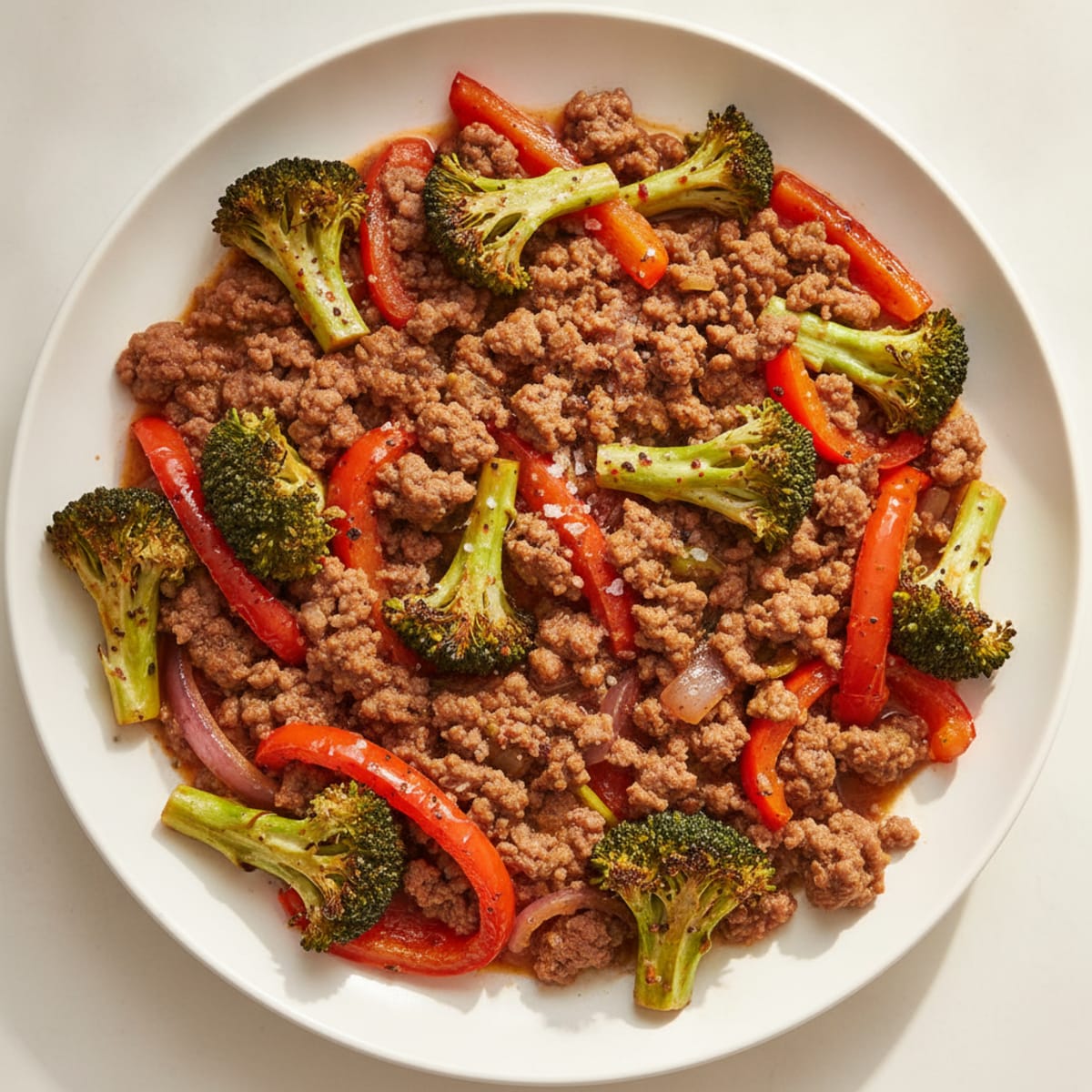 Ground Beef Skillet with Roasted Vegetables
