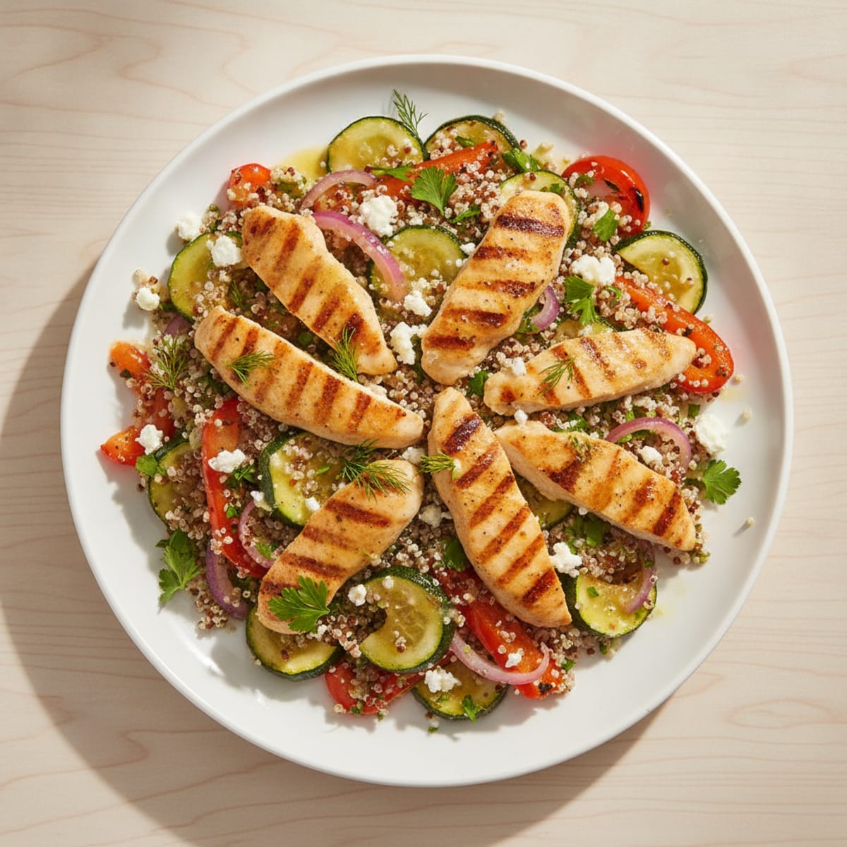 Grilled Chicken and Quinoa Salad with Roasted Vegetables