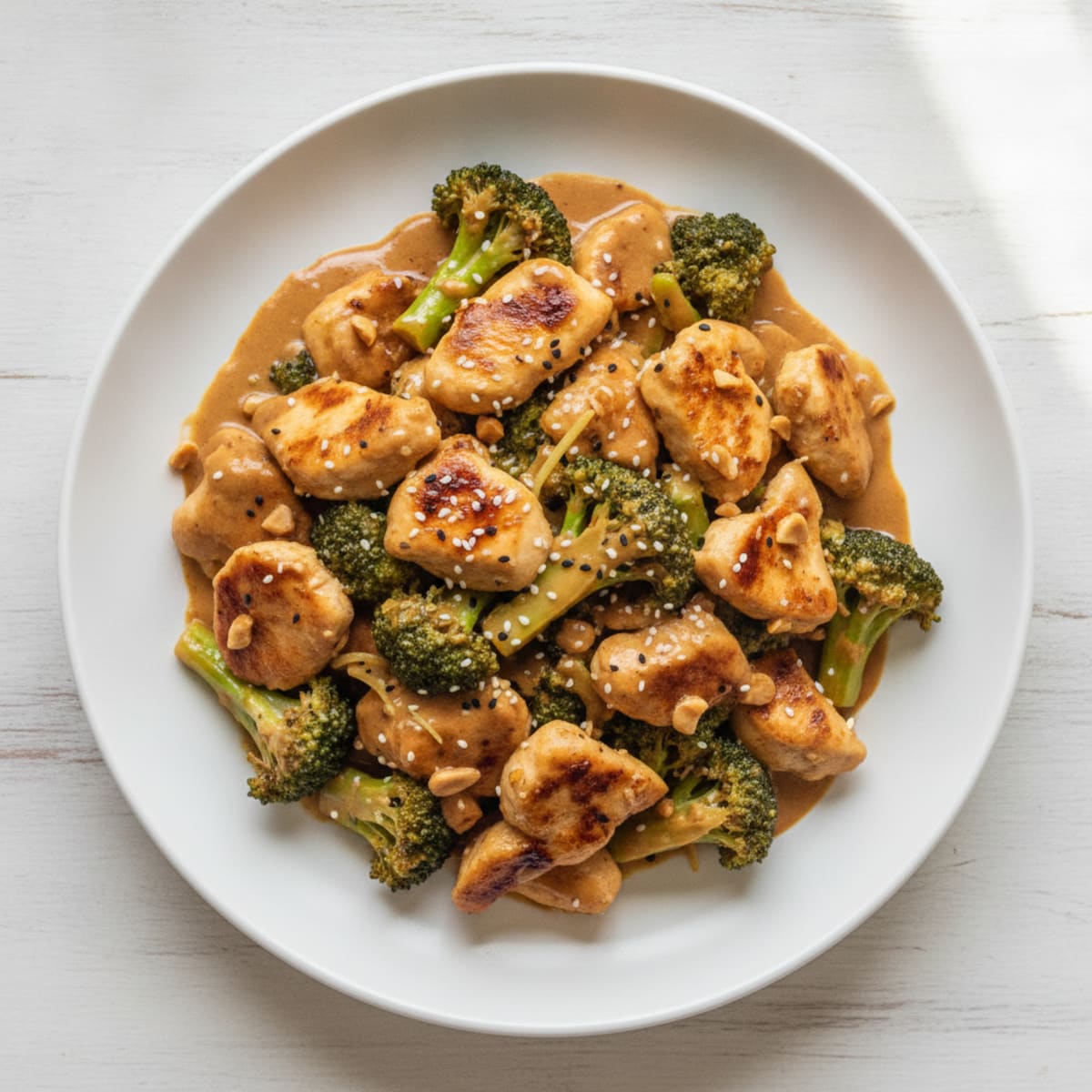Chicken and Broccoli Stir-Fry with Peanut Sauce
