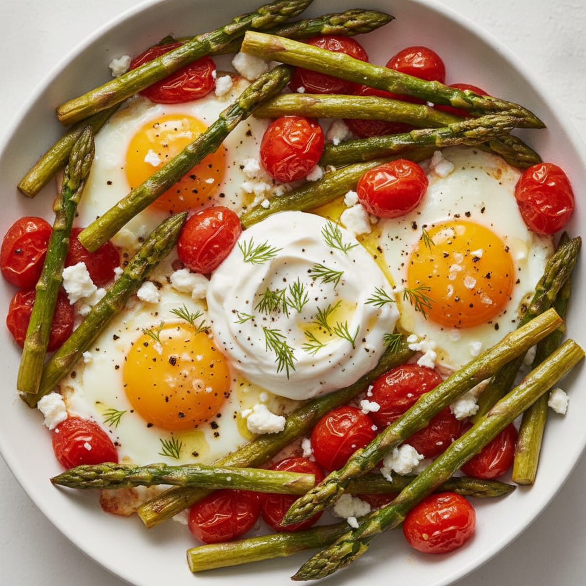 Baked Eggs with Roasted Asparagus