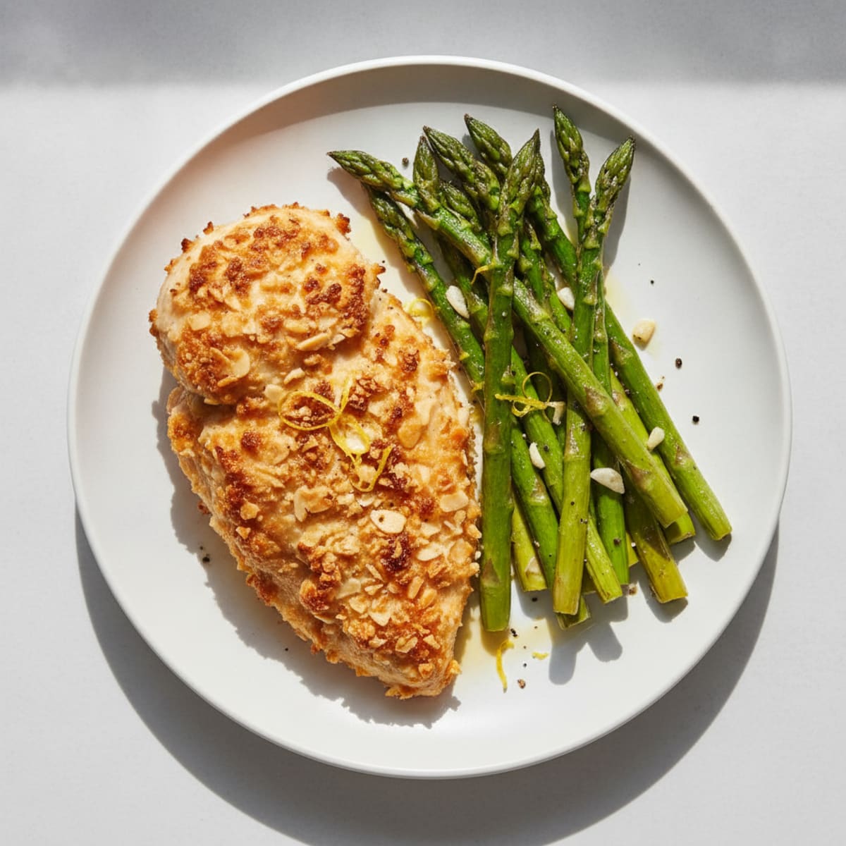 Parmesan Crusted Chicken with Roasted Asparagus