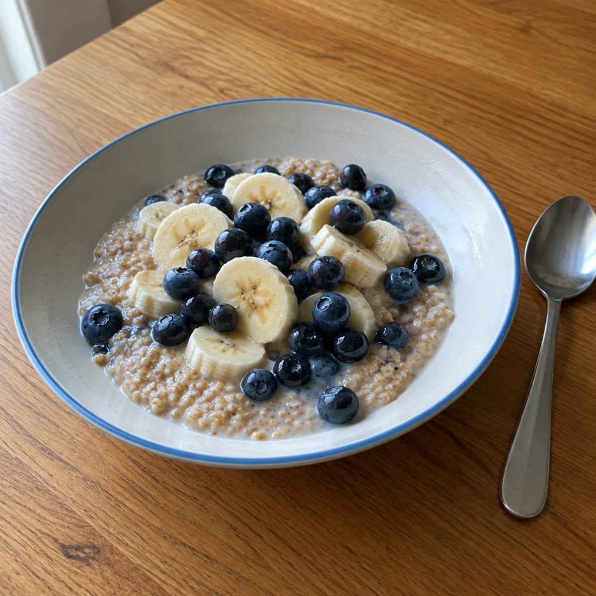 Blueberry banana oatmeal bowl