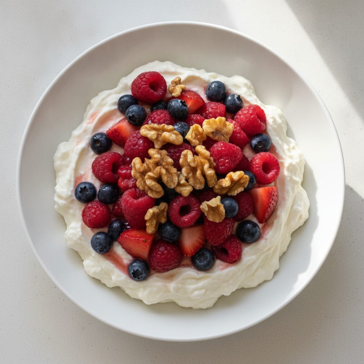 Silky Greek Yogurt Protein Pudding with Mixed Berries