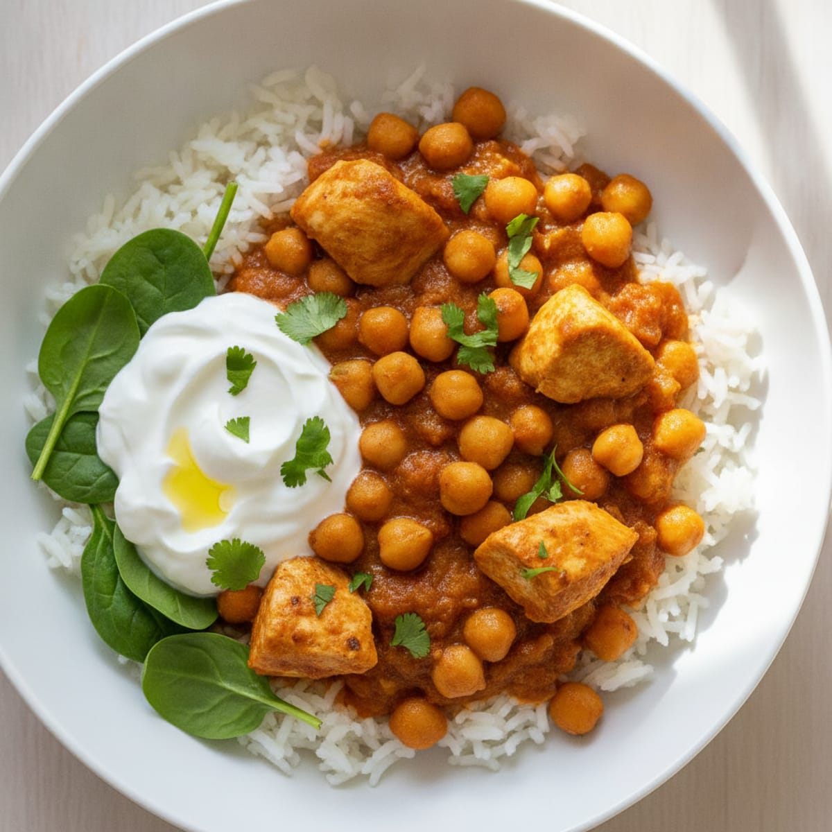Indian Chicken and Chickpea Bowl