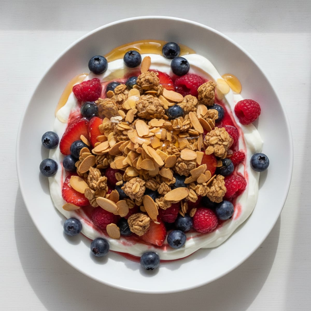 Greek Yogurt Parfait with Berries and Almond Crunch