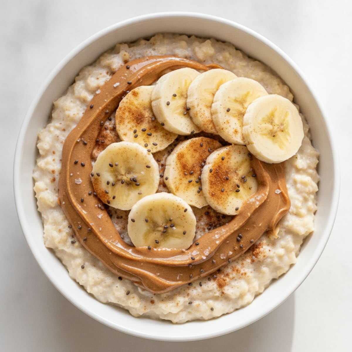 High-Protein Peanut Butter Banana Oatmeal Bowl
