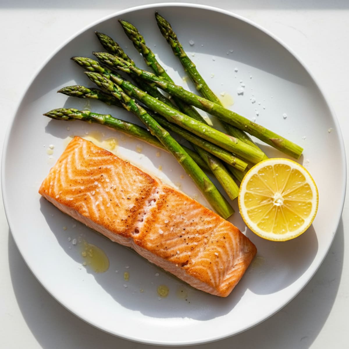 Seared Salmon Fillet with Roasted Asparagus