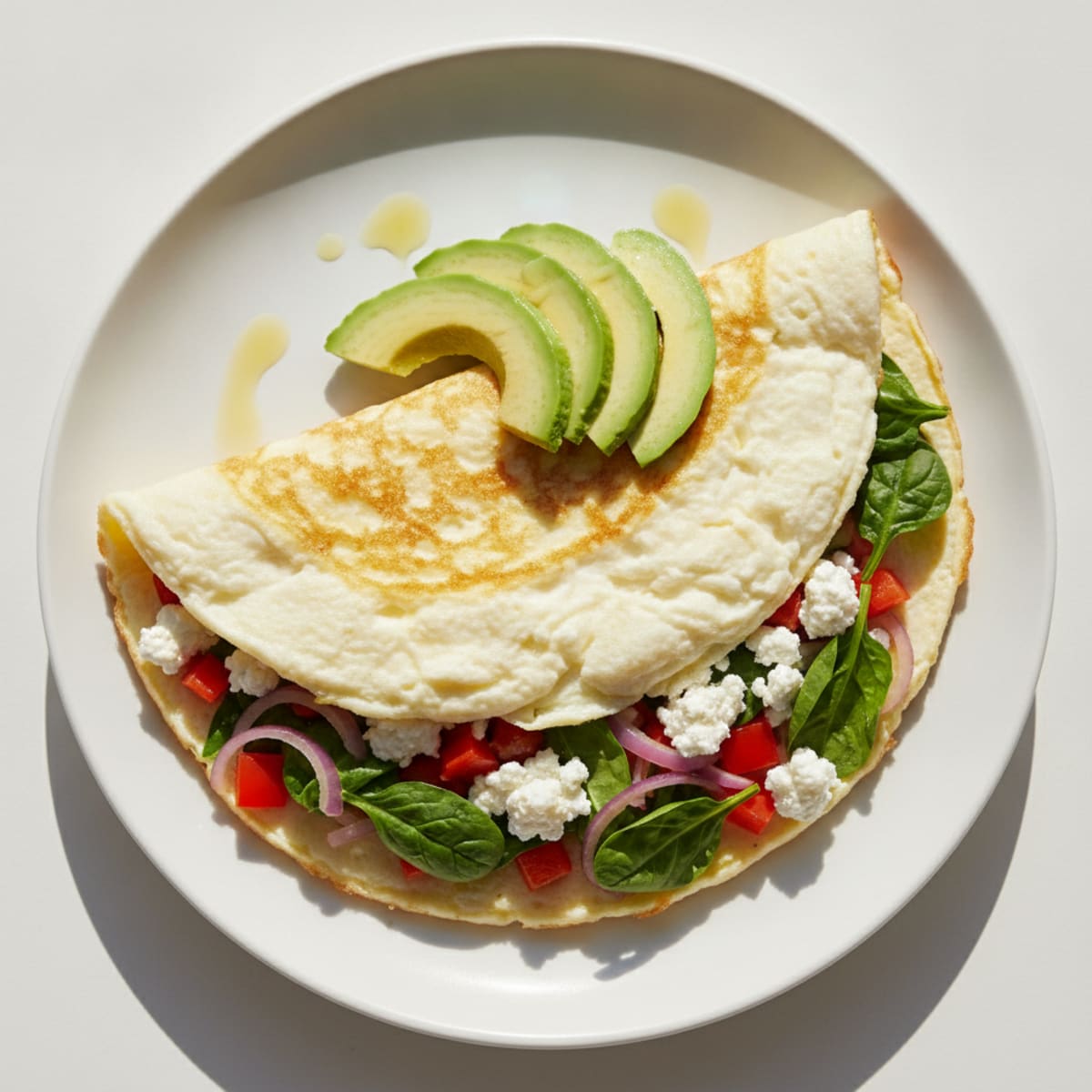Egg White Veggie Omelet with Cottage Cheese