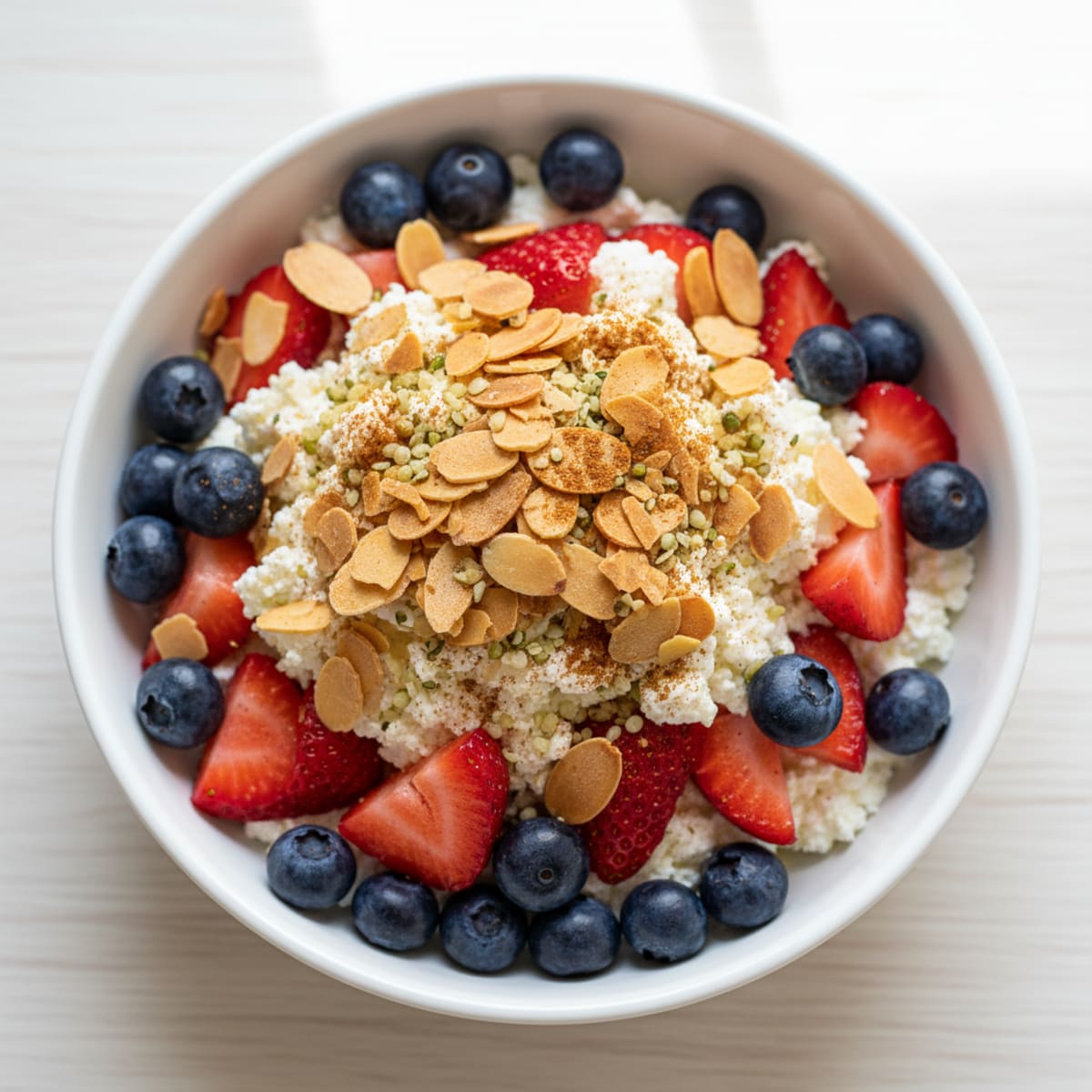 Cottage Cheese and Berry Protein Parfait with Almond Crunch