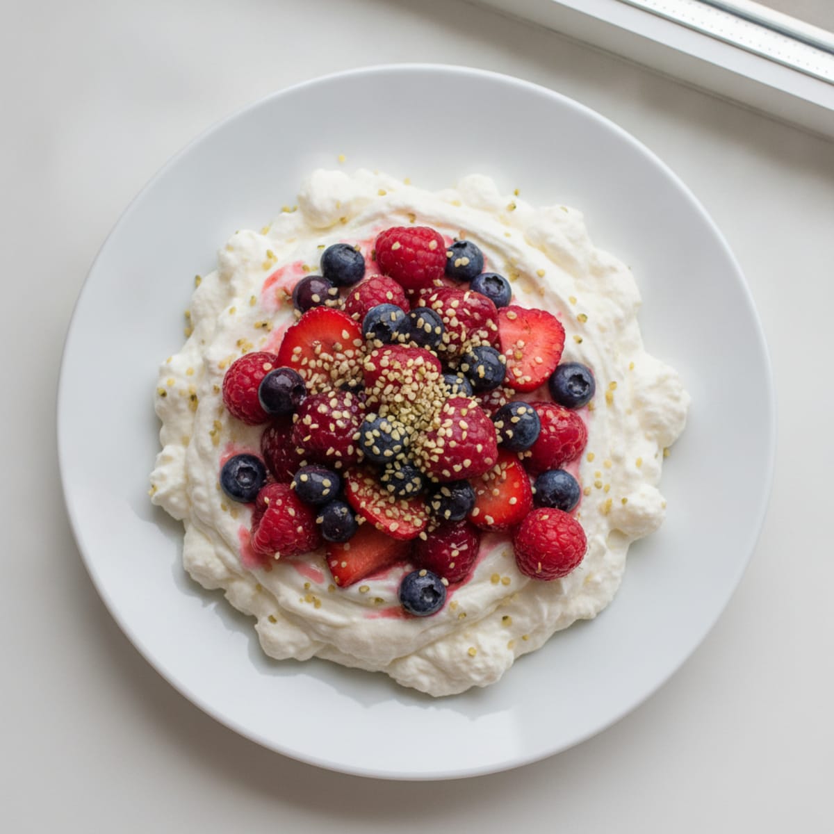 Silky Greek Yogurt Protein Mousse with Mixed Berries