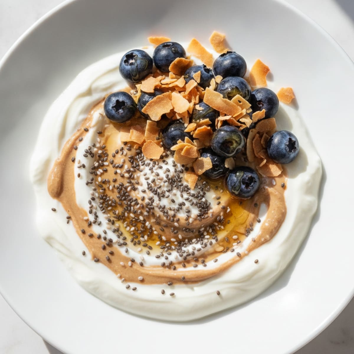 Silky Greek Yogurt Bowl with Chia Seeds and Almond Butter