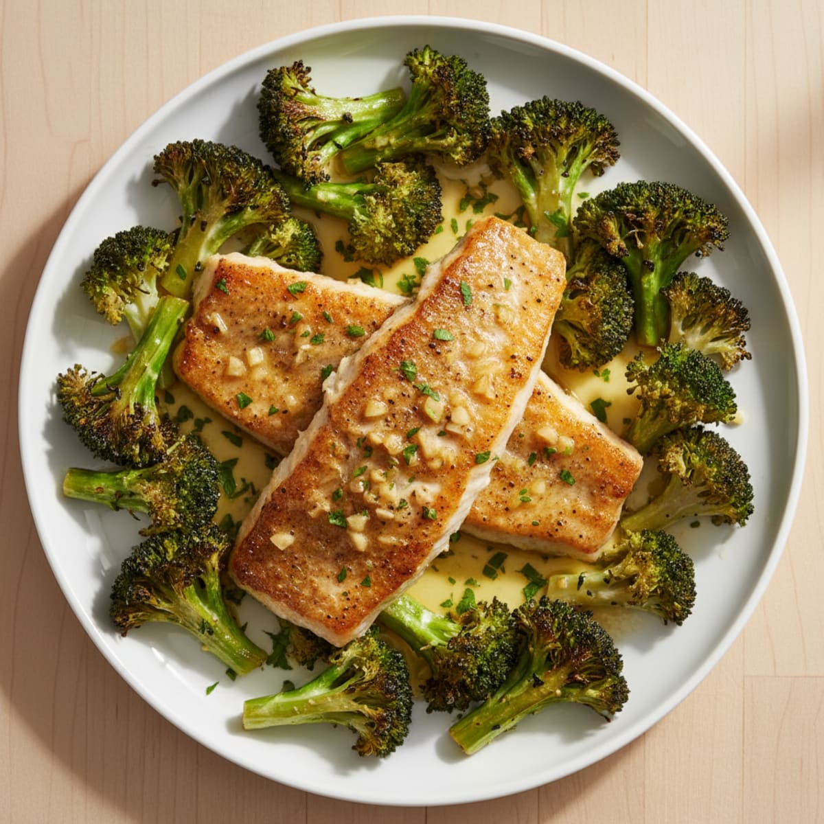 Lemon-Garlic Snapper with Roasted Broccoli