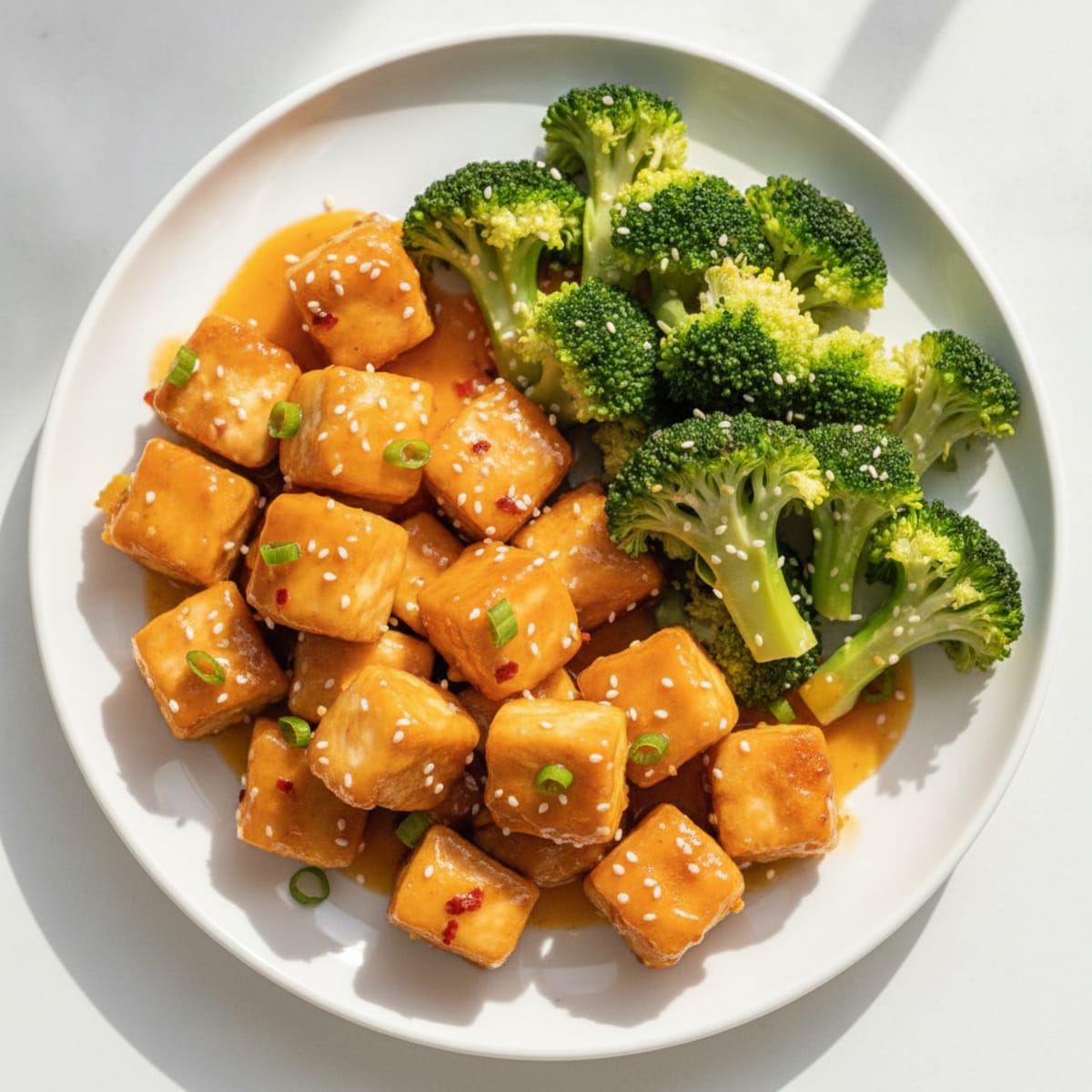 Orange Glazed Chicken with Steamed Broccoli