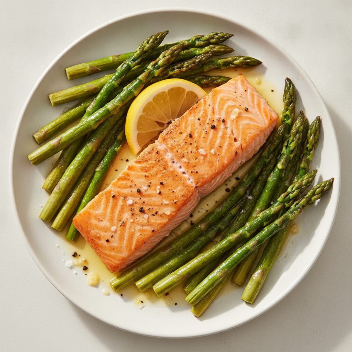 Pan-Seared Salmon with Roasted Asparagus