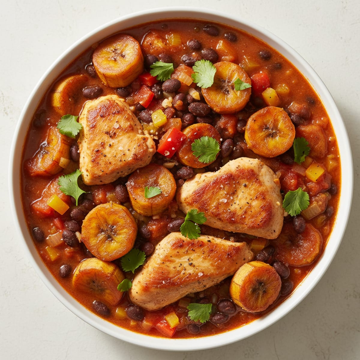Sweet Plantain and Black Bean Stew