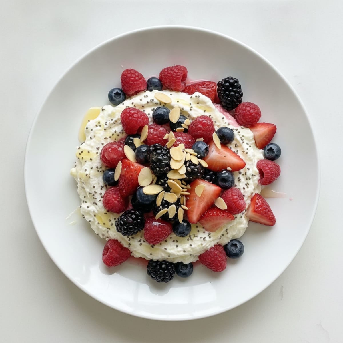 Silky Greek Yogurt Protein Mousse with Mixed Berries