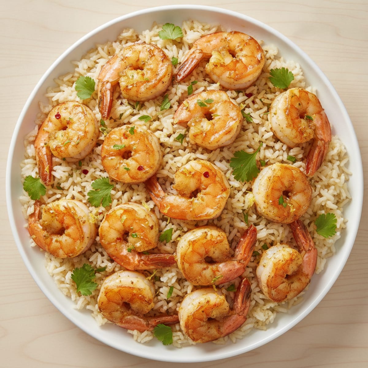 Garlic Shrimp with Herbed Rice