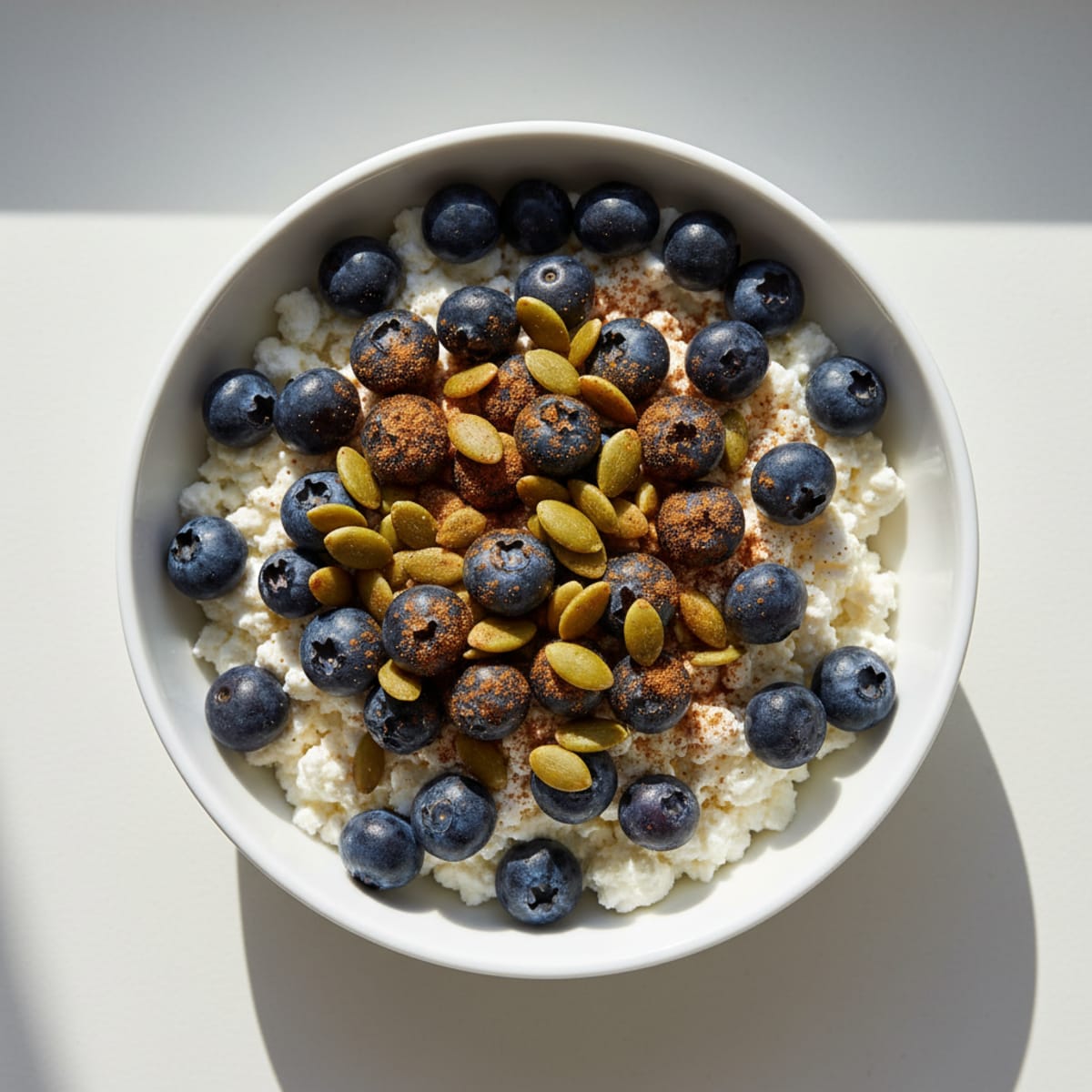 Cottage Cheese Berry Bowl with Pumpkin Seeds