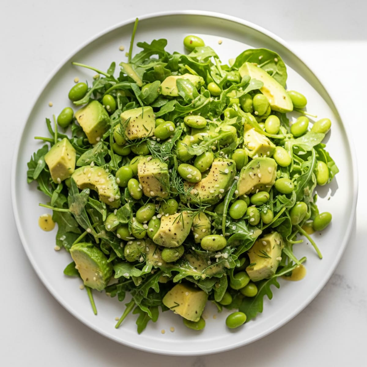 Edamame Avocado Salad with Lemon-Herb Dressing