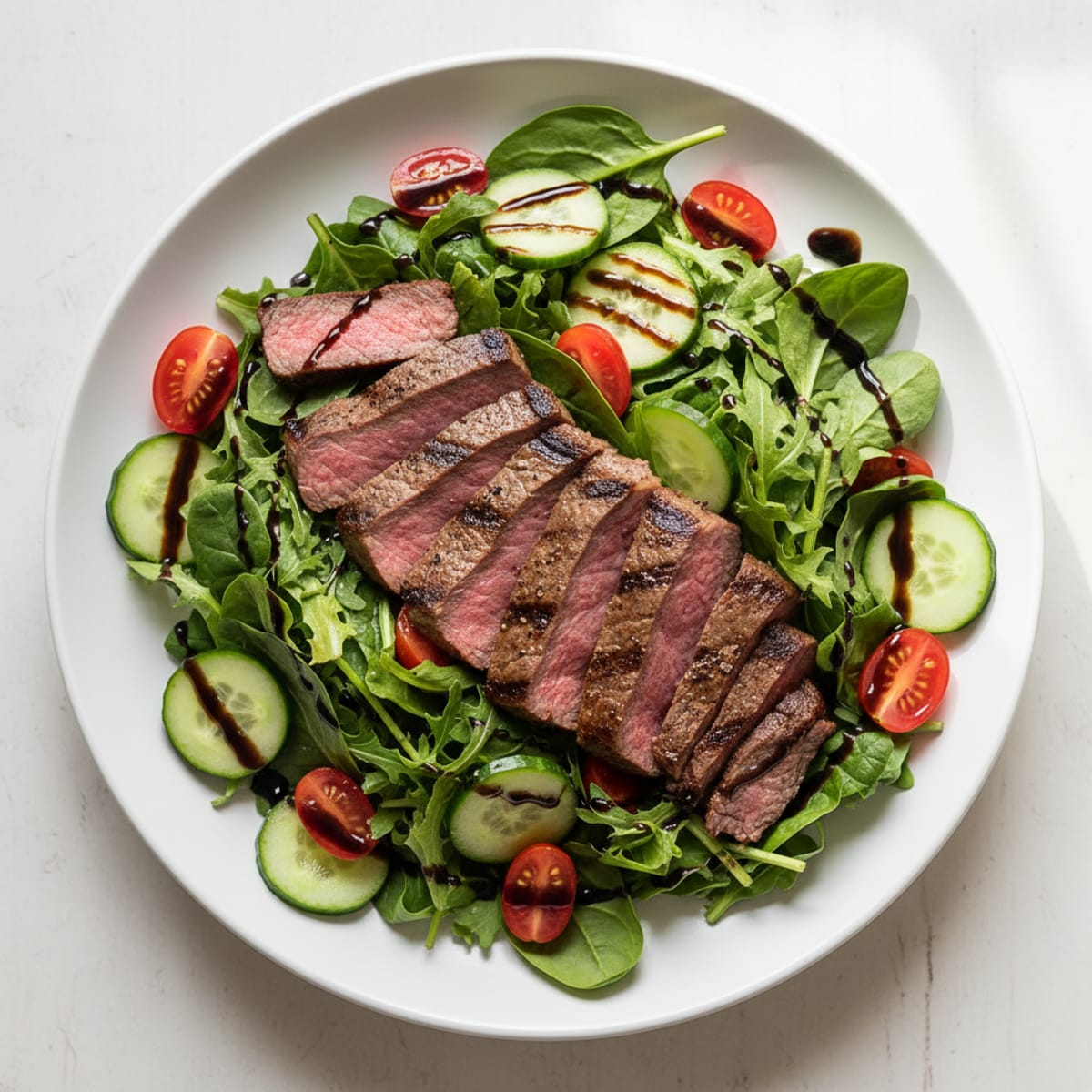Grilled Steak Salad with Mixed Greens and Balsamic Vinaigrette