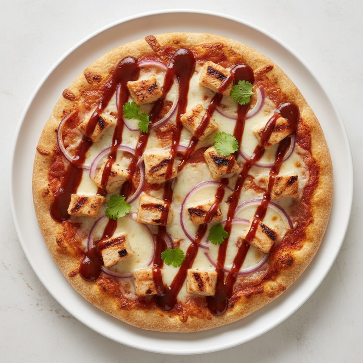 BBQ Chicken Pizza with Red Onion