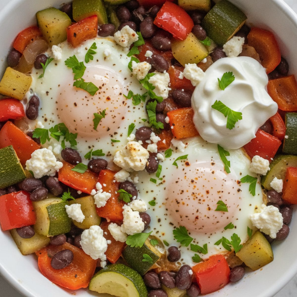 Baked Eggs with Roasted Vegetables