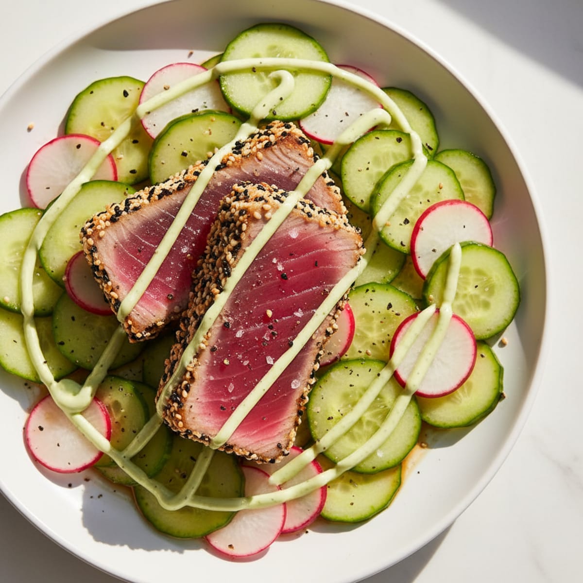 Pan-Seared Ahi Tuna with Wasabi Mayo