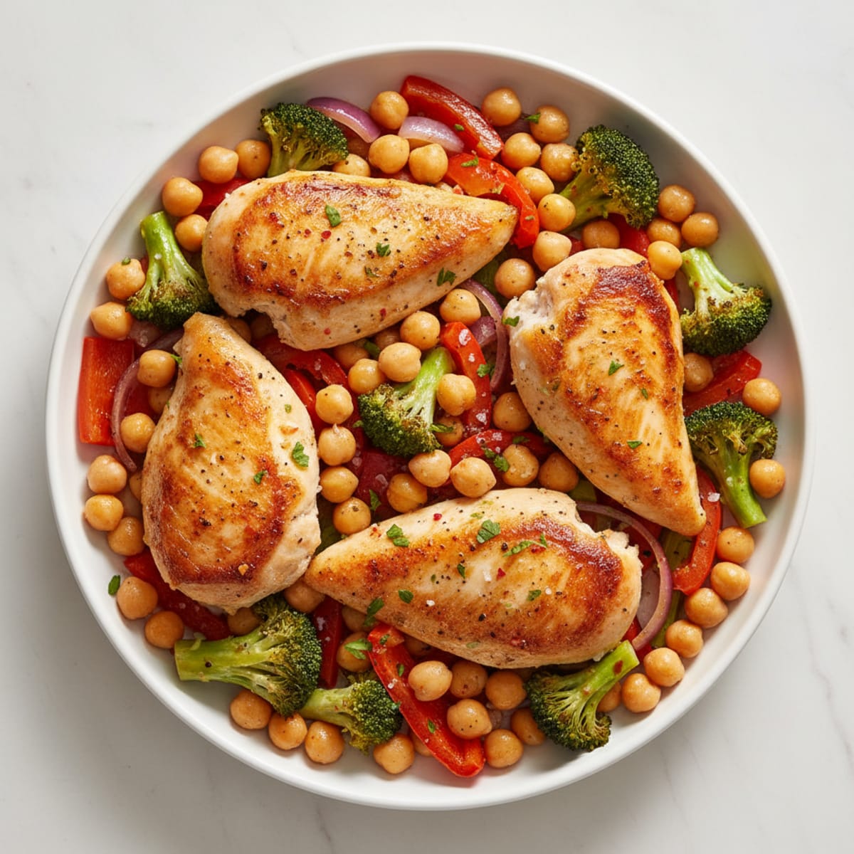 Roasted Chicken, Chickpea, and Vegetable Medley