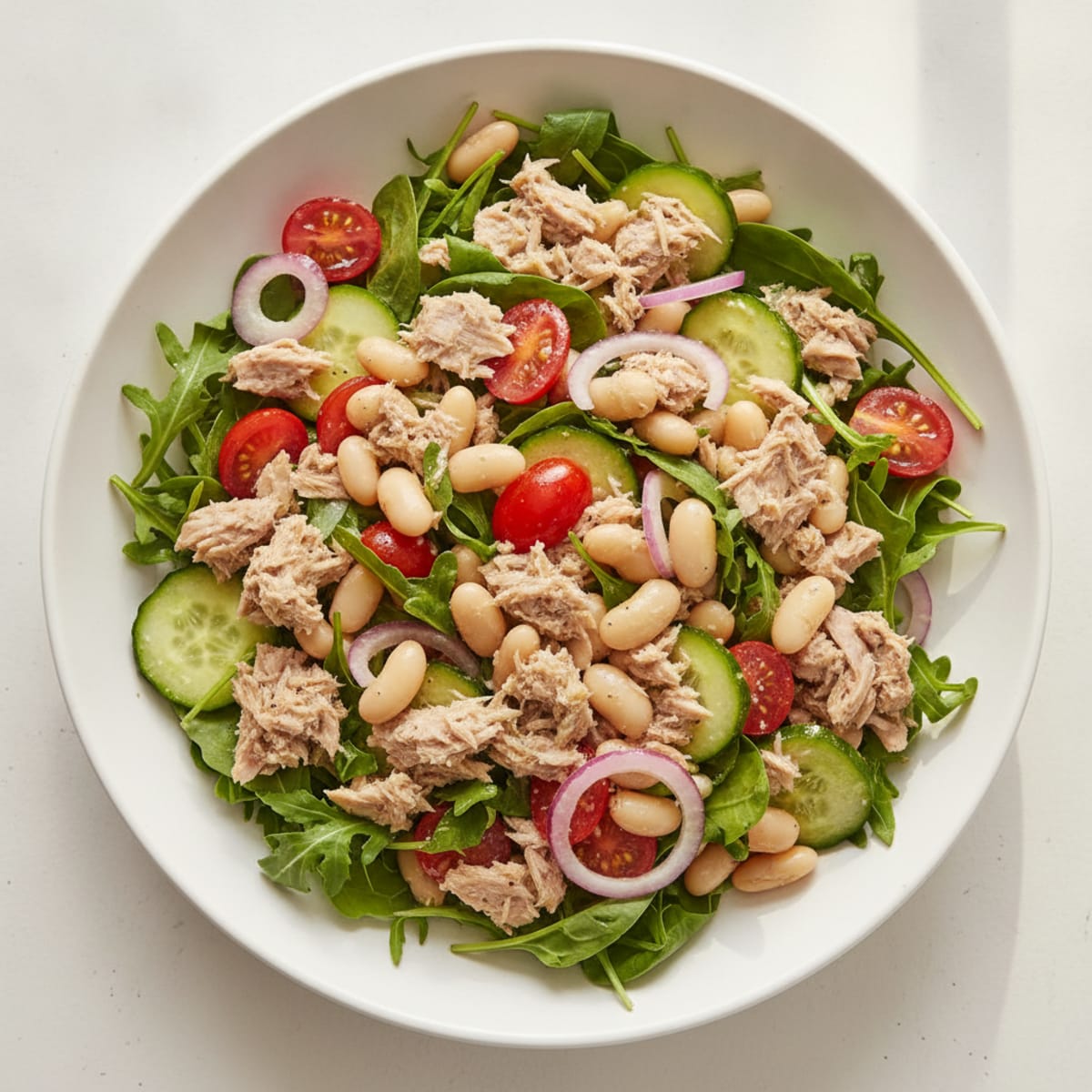 Tuna White Bean Salad with Crisp Greens