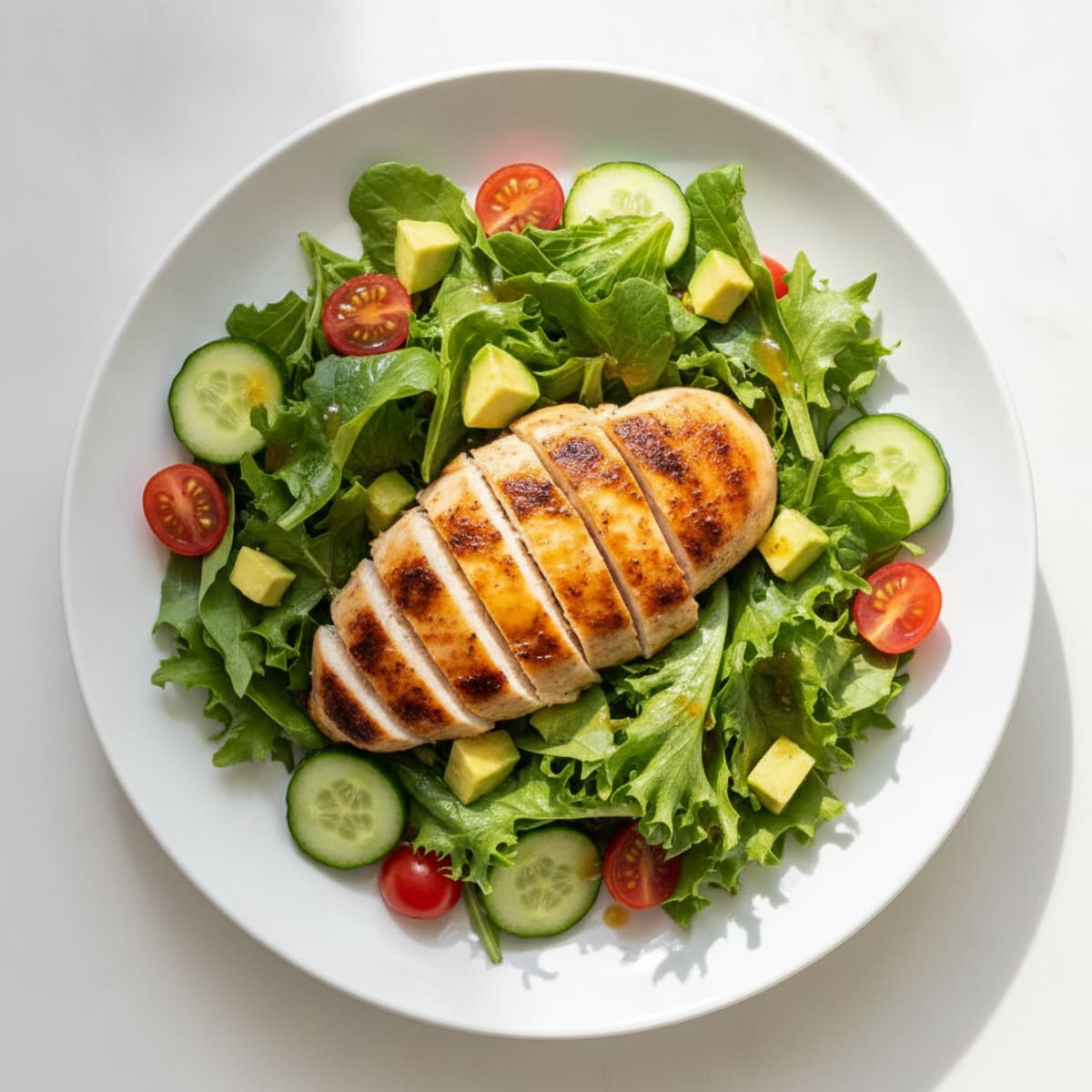 Grilled Chicken Breast with Mixed Greens Salad