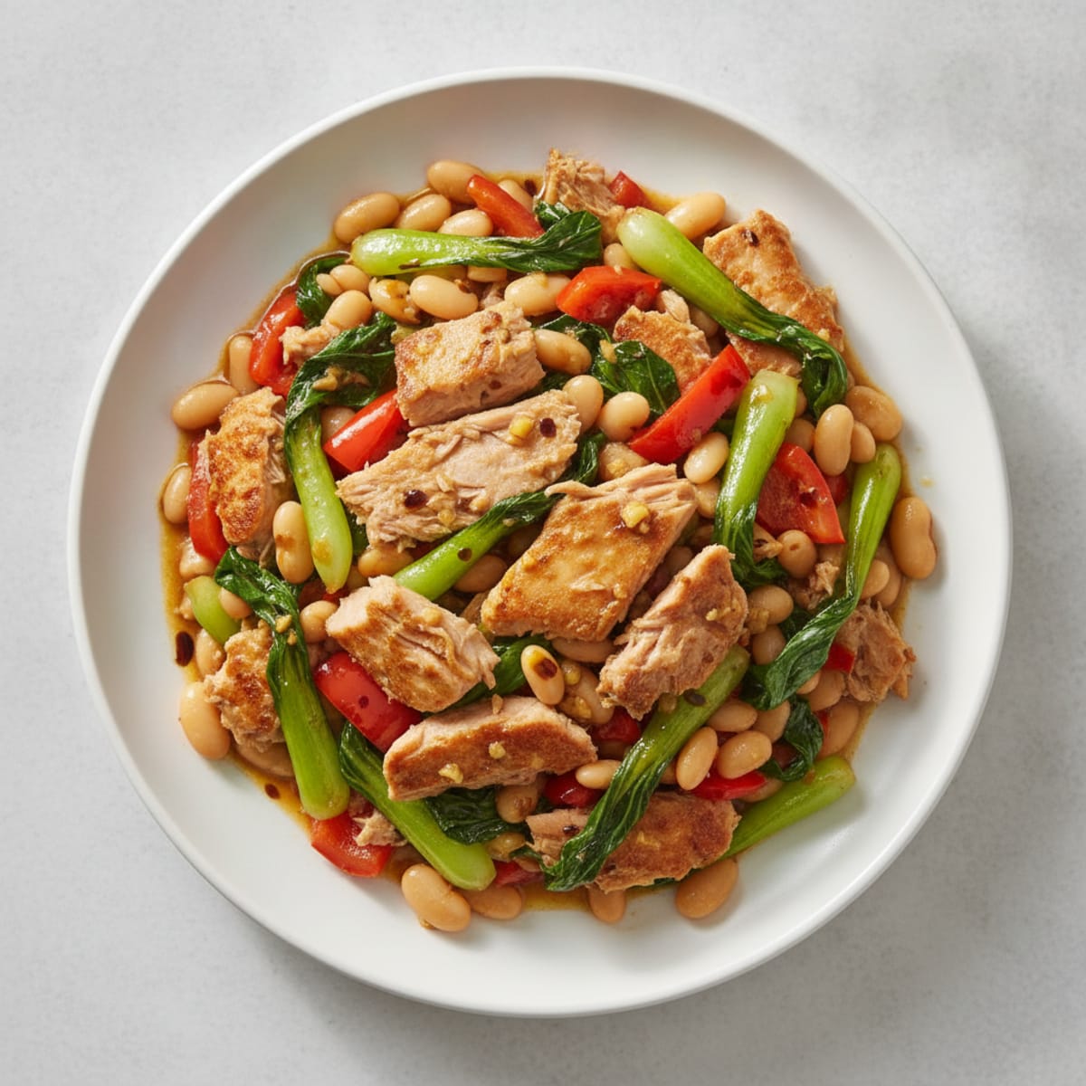 Tuna and White Bean Vegetable Stir-Fry