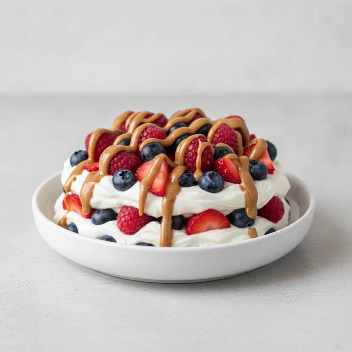 Greek Yogurt Protein Parfait with Mixed Berries and Almond Butter