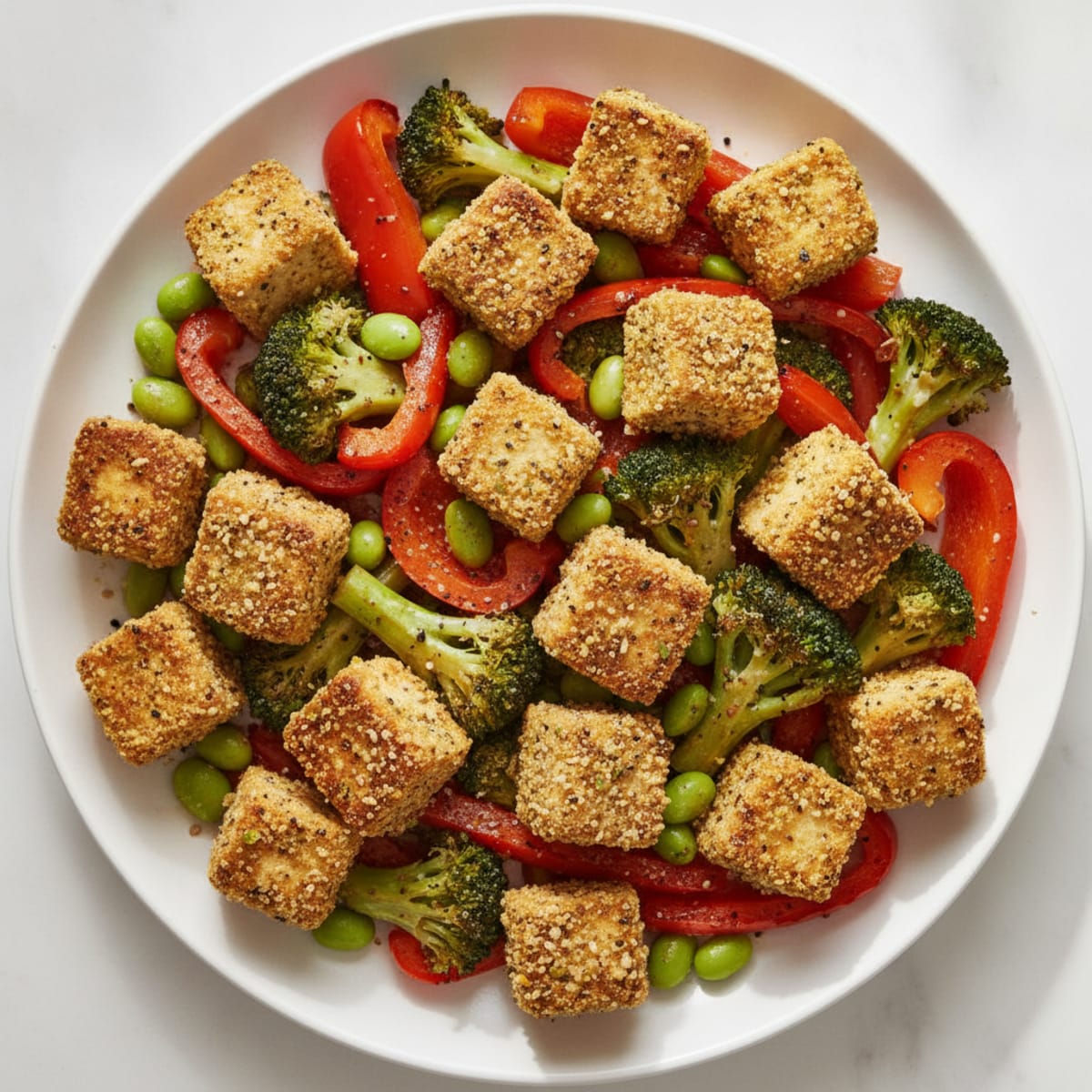 Pan-Seared Tofu with Roasted Vegetables