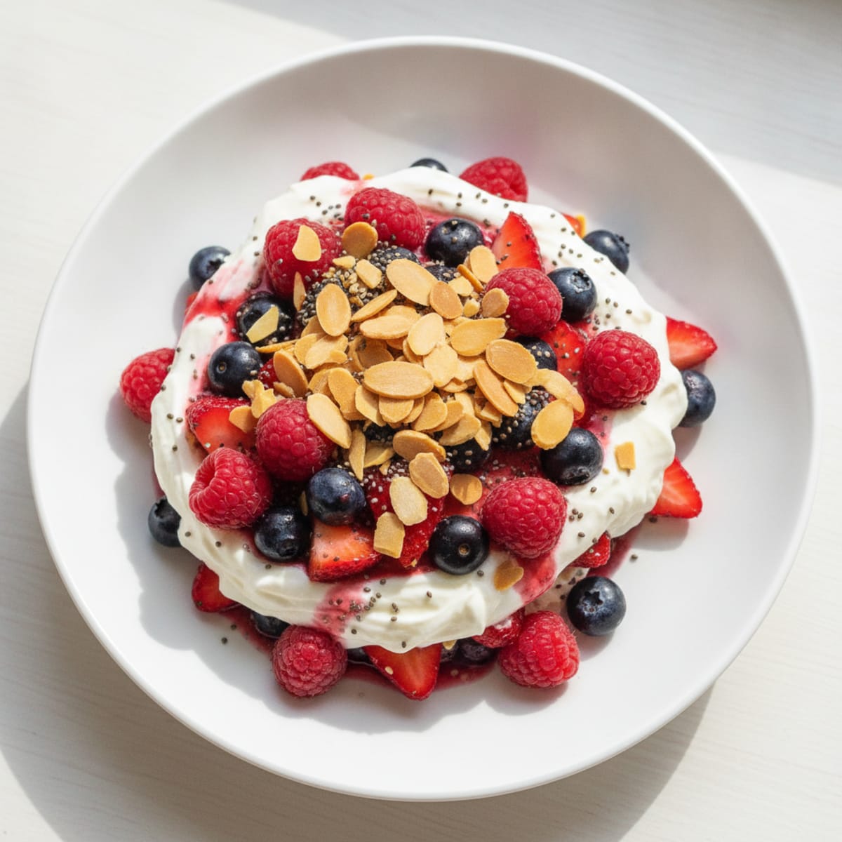 Greek Yogurt Protein Parfait with Mixed Berries