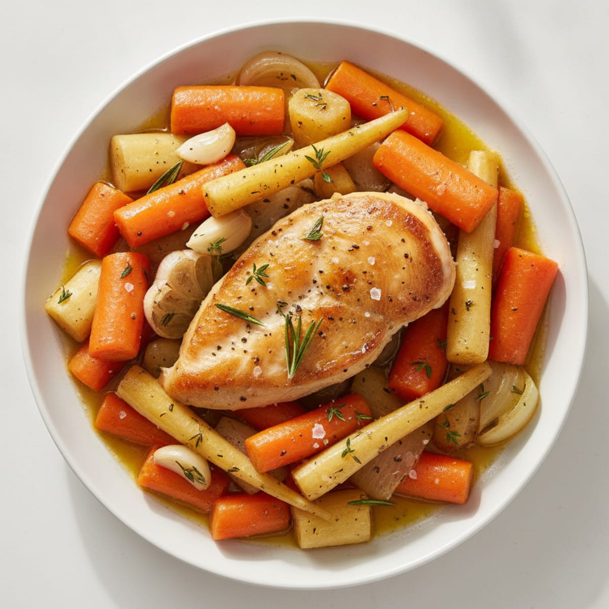 Slow Cooker Herb Chicken with Root Vegetables