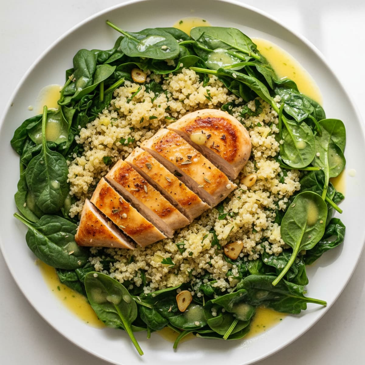 Spinach Chicken with Lemon-Herb Sauce