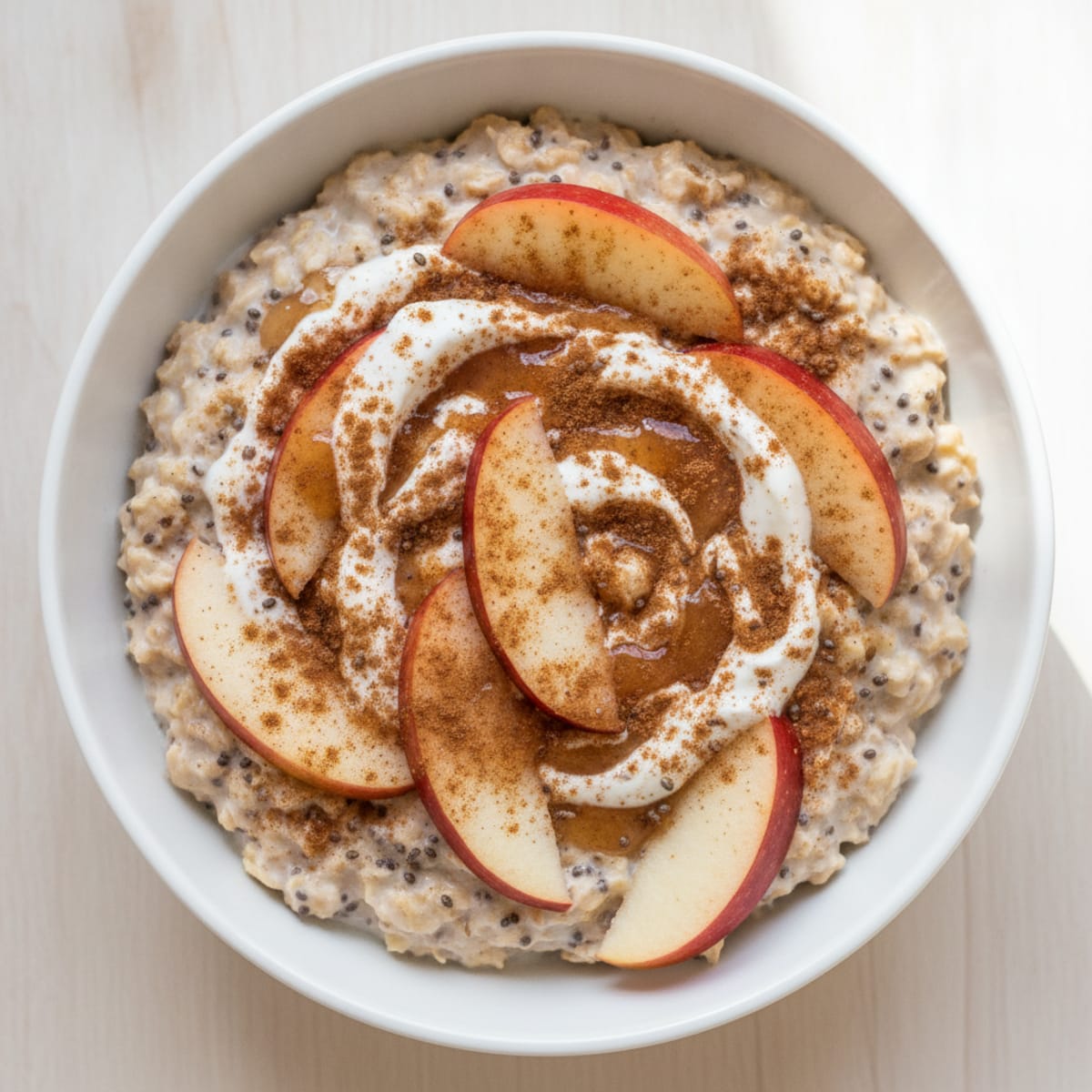 Apple Cinnamon Overnight Oats with Greek Yogurt