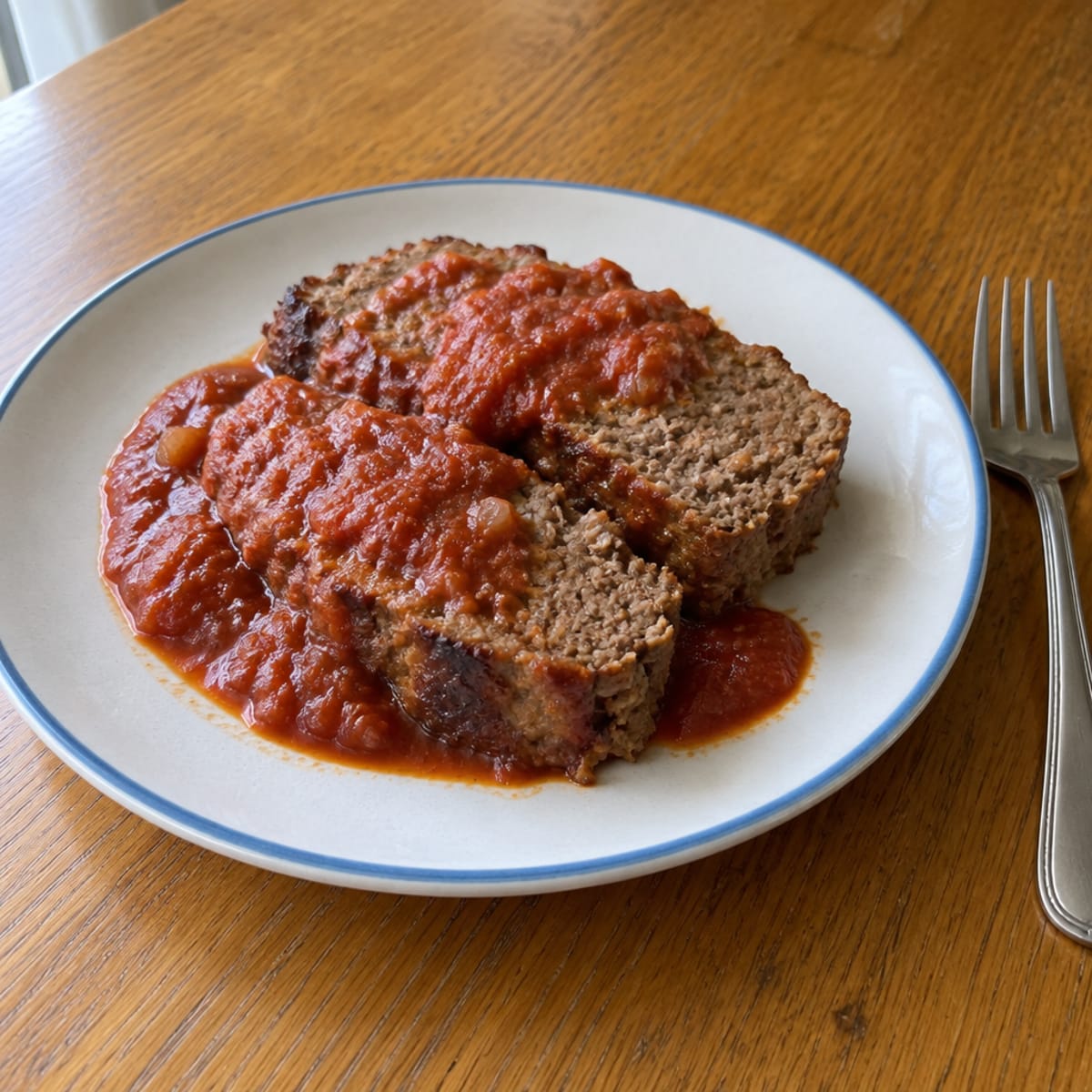 Beef meatloaf with marinara