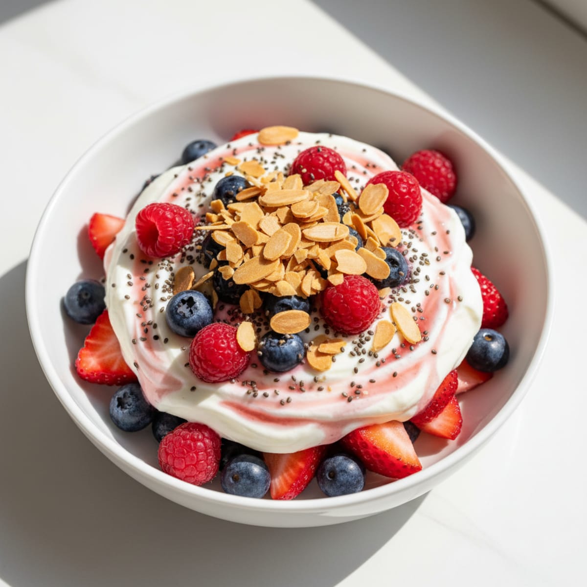 Greek Yogurt Protein Parfait with Mixed Berries