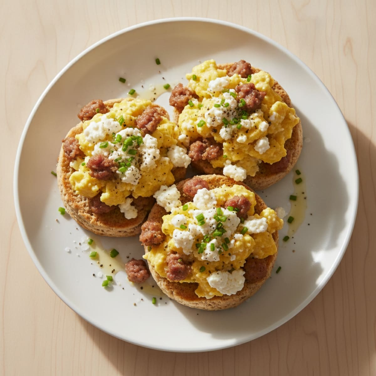 Cottage Cheese Egg Sausage Biscuits