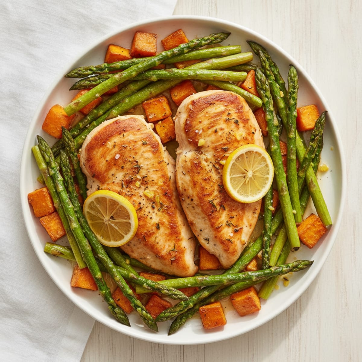 Lemon Herb Chicken with Roasted Asparagus
