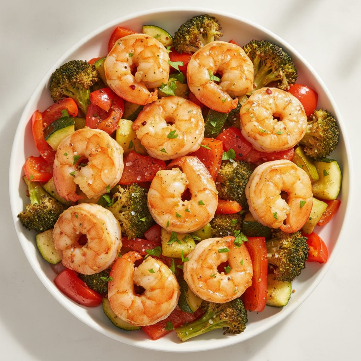 Garlic Shrimp with Roasted Vegetables