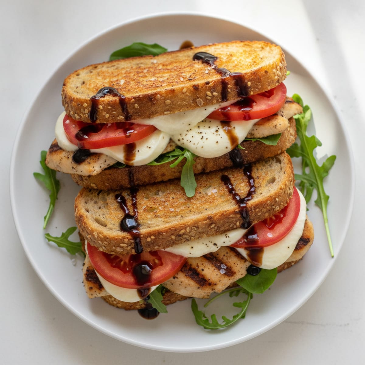 Grilled Caprese Sandwich with Balsamic Glaze